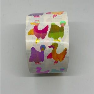 Colorful Holographic Duck Patterned Stickers Roll